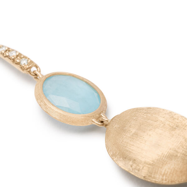 Siviglia Yellow Gold, Aquamarine and Diamond Drop Earrings